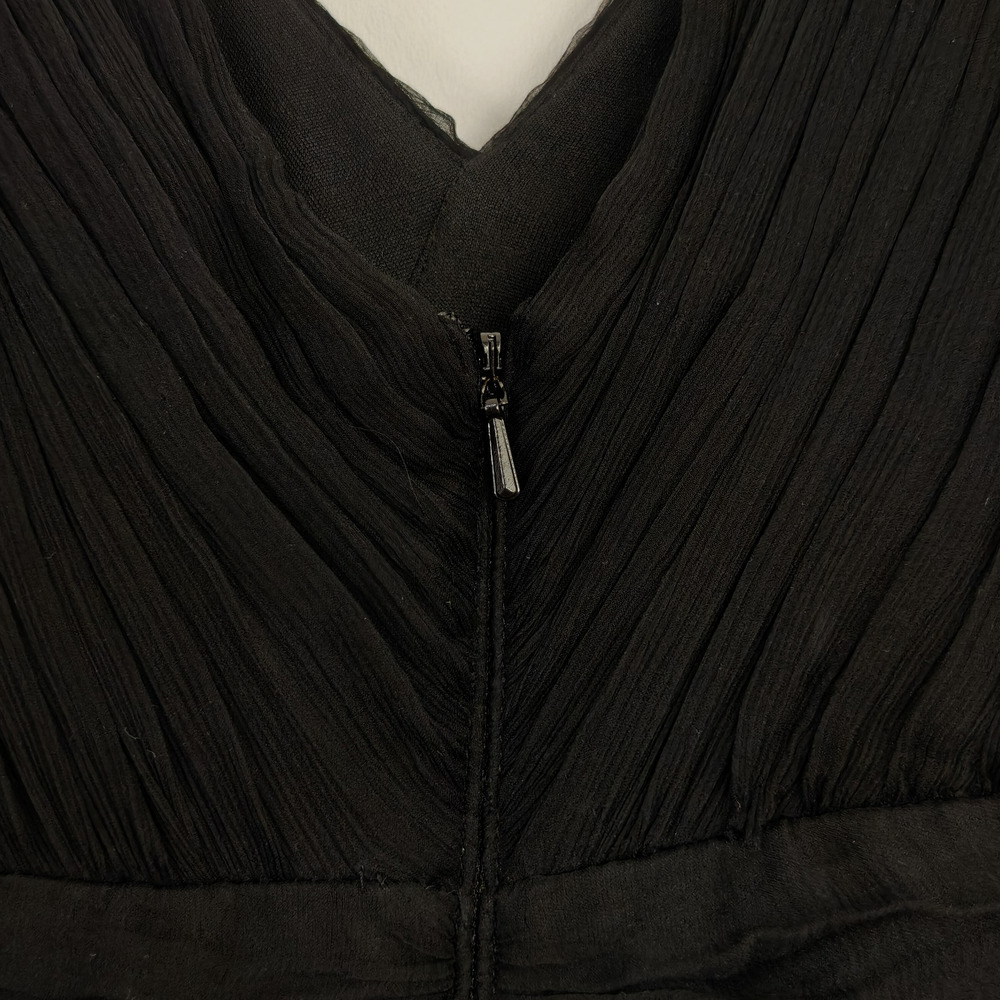 Tadashi Shoji Collection Silk Chiffon Dress Size 2 Black Cocktail Evening - Picture 9 of 11